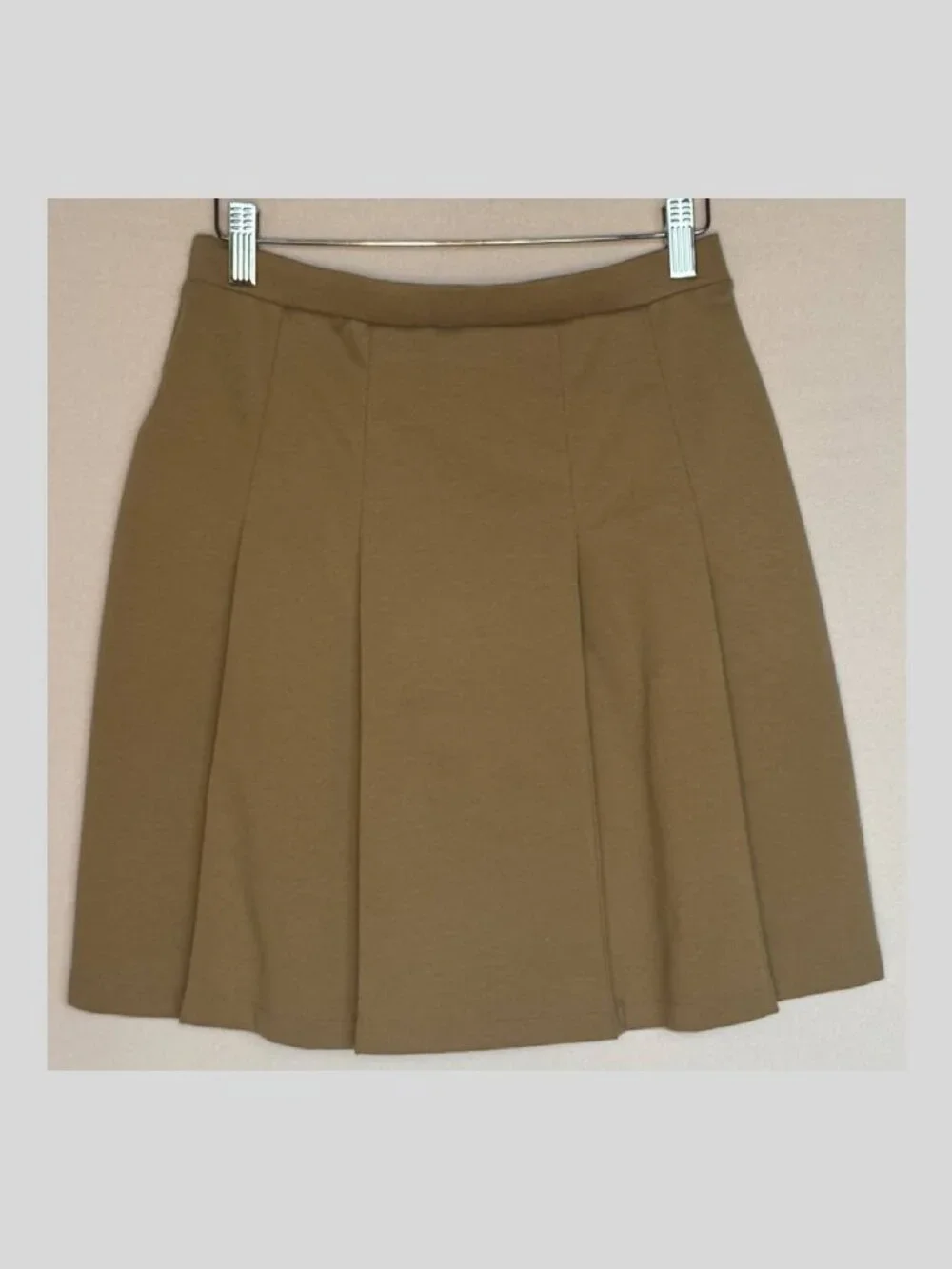 Lands' End School Uniform - Girls Khaki Ponte Pleat Skirt - Size 16